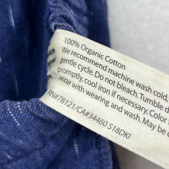 EILEEN FISHER Pants PS Petite Ikat Organic Cotton Droplet Ankle Tapered Blue - Picture 11 of 16